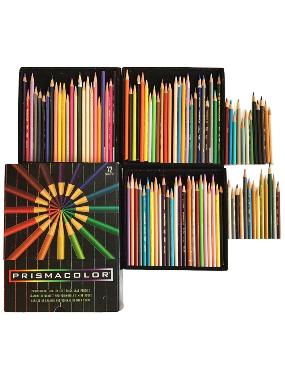 Prismacolor Box of 72 Used Color Pencils Plus Some Extra Color Pencils